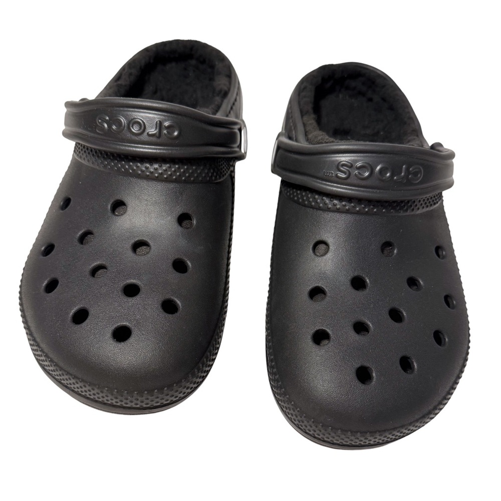 Crocs Classic Black Lined Clogs, Fleece-Lined Cozy Comfort, Size Womens 8, Men 6 - Picture 5 of 8